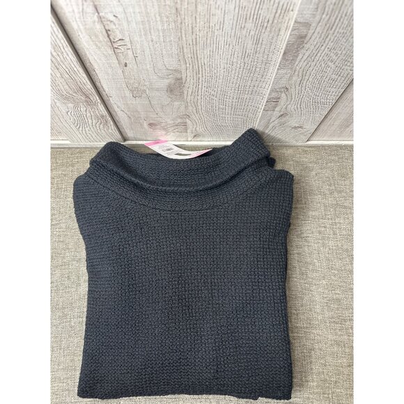 Members Mark Womens Textured Pullover Sweater Hoodie Small Black Cowl Neck - Picture 3 of 7